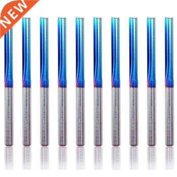 10Pcs 3.175 Shank Blue Coated Straight End Mill 2 Flute