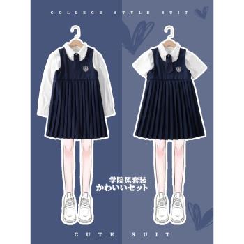 女童jk制服學院風套裝夏季連衣裙兒童夏裝裙子大童公主裙生日禮服