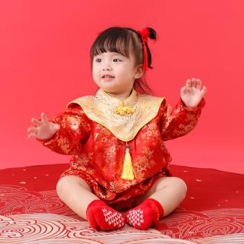 春秋女寶寶滿月百日宴周歲禮服