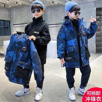 可拆卸冬裝中大童洋氣加厚沖鋒衣