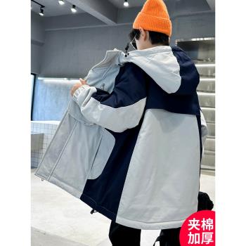 秋冬季夾棉加厚中長款風衣外套