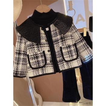 秋冬兒童加厚呢子女寶寶衣服外套