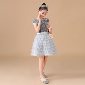 演出服兒童蛋糕裙亮片短款鋼琴