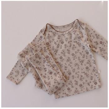 INS秋季女寶寶碎花套裝兒童長袖上衣+褲子家居服兩件套嬰兒秋裝