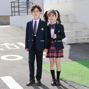 英倫風西裝套裝兒童小學生校服