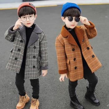 加厚小男孩中長款洋氣風衣外套
