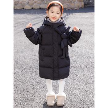 新款女童羽絨服兒童寶寶韓版加厚中長款白鴨絨洋氣冬童裝加厚外套
