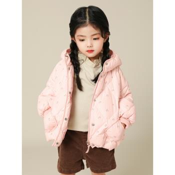 寶寶羽絨服女童23冬季新款兒童羽絨服短款加厚保暖女孩外套22114