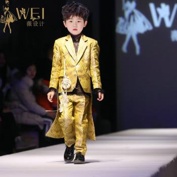 T臺設計發布會男童中國風禮服