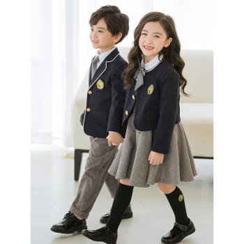 春秋款西裝套裝韓版小學生校服