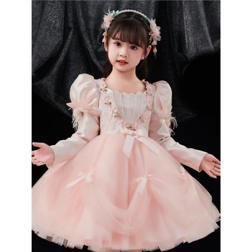 鋼琴演奏禮服女童花童婚禮小女孩生日公主裙主持人兒童演出服