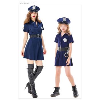 六一兒童節小女警cosplay親子裝 男童職業體驗活動服裝成人女警服