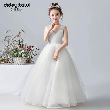 兒童高貴生日晚宴鋼琴演出服婚紗