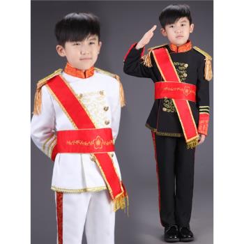 男童禮服宮廷英國服裝懷特王子萬聖節套裝兒童英倫西裝主持人白色