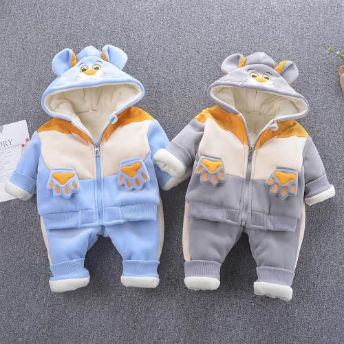 寶寶棉衣加厚冬嬰兒棉服加絨兒童套裝0-1—3歲男童外套潮洋氣衣服