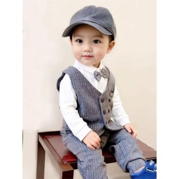 男寶寶嬰兒百天生日宴周歲禮服