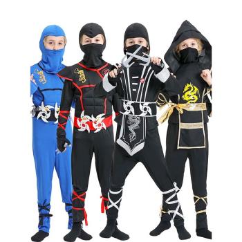 兒童忍者服裝萬聖節cosplay動漫服裝少兒演出火影忍者衣服 武士服