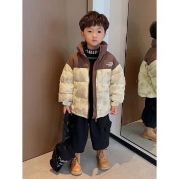 男童冬季羽絨服棉服2023新款中小童加厚兒童男孩寶寶白鴨絨外套潮