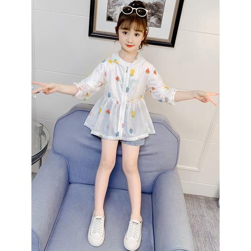 女童防曬衣夏季薄款兒童大童輕薄外套上衣女孩洋氣皮膚衣防曬衣服