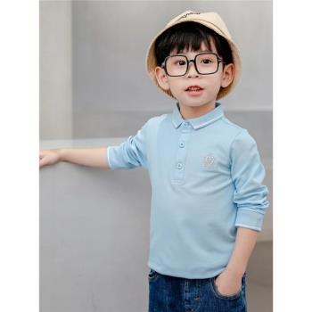 純棉長袖翻領POLO衫薄款校服童裝