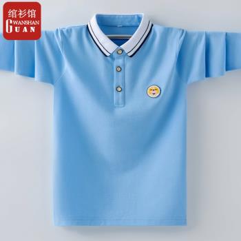 童裝翻領男孩春季POLO衫長袖t恤