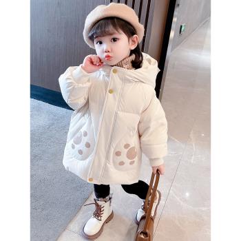 女童羽絨服冬裝時髦新款中長款外套洋氣兒童加厚白鴨絨女寶小童裝