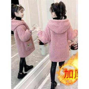 中長款衛衣小女孩棉襖兒童羽絨服