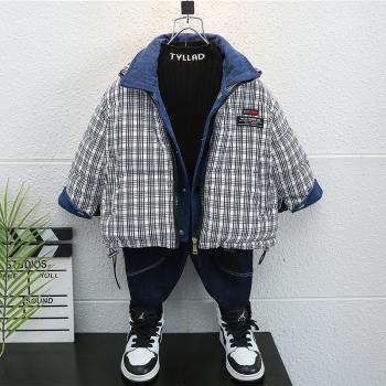 男童棉服外套2023新款洋氣炸街寶寶冬裝韓版潮男孩兒童加厚棉襖潮