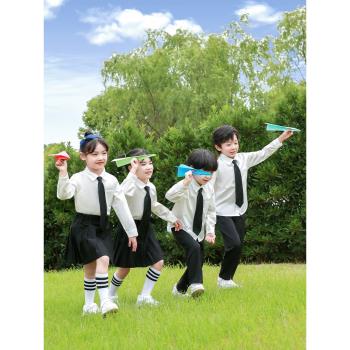 學院風JK制服襯衫套裝秋季長袖幼兒園服小學生校服表演服畢業班服