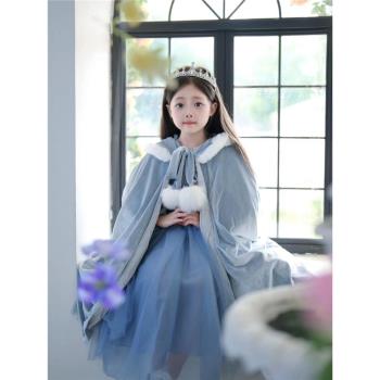 冬季新款艾莎愛莎冰雪公主裙女童洋氣長袖連衣裙紗裙女寶生日禮服