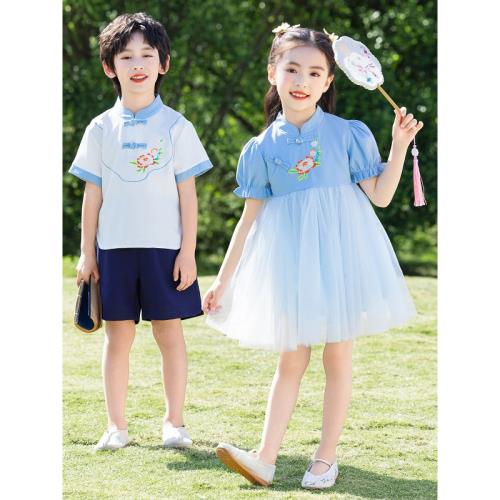 幼兒園園服漢服小學生校服民族風兒童班服夏季六一舞蹈詩歌演出服