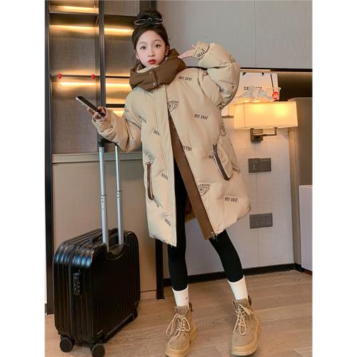 女童白鴨絨羽絨服2025冬裝新款中大兒童裝女孩加厚中長款外套洋氣