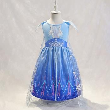 冰雪奇緣2艾莎公主裙baby寶寶嬰兒周歲禮服裙愛莎蓬蓬裙攝影服裝