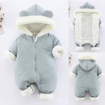 新生兒冬棉服加厚保暖嬰兒連體衣