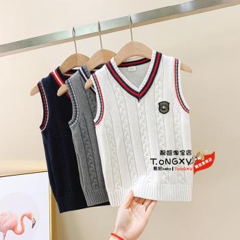 兒童英倫針織背心學生校服春秋裝