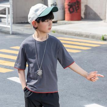 巴拉bala潮牌洋氣上衣服男童短袖