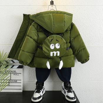 男童棉服冬季2023新款洋氣韓版寶寶免洗棉衣男孩兒童冬款加厚外套