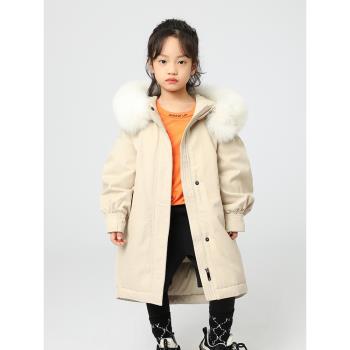 童裝中長款冬季加厚外套羽絨服