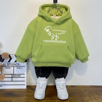 男童加絨洋氣冬季新款寶寶衛衣