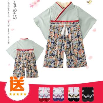 春秋長袖日系純棉兒童連體衣服