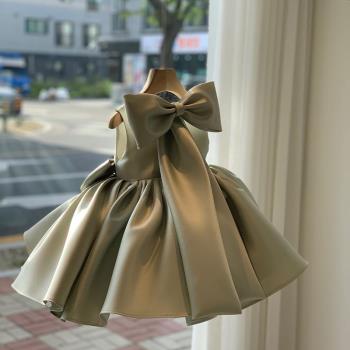 兒童禮服公主裙生日洋氣主持人鋼琴演出服蓬蓬裙女童寶寶周歲禮服
