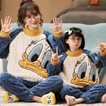 中大童卡通珊瑚絨家居服套裝睡衣