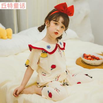 夏季純棉短袖親子母女洋氣睡衣