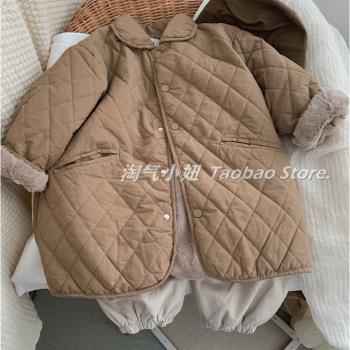 淘氣小妞冬季女童加厚純色棉服