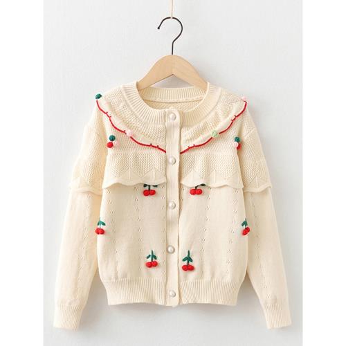 女童針織開衫春秋2026新款洋氣兒童裝秋季外搭外套中大童秋裝毛衣