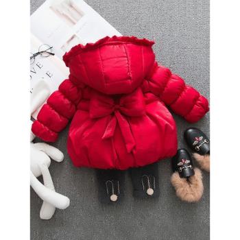 女童冬季加厚棉衣洋氣時髦嬰兒冬款上衣兒童衣服一歲寶寶冬裝棉服