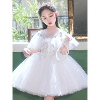 白色高階女童禮服兒童生日宴公主裙花童婚紗小女孩鋼琴比賽演出服