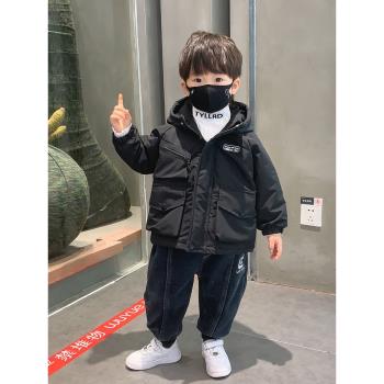 薄棉衣加厚冬季時髦休閑兒童外套