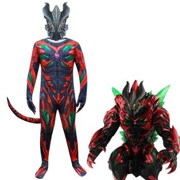 兒童萬聖節服裝動漫卡通男孩貝利亞融合獸 cosplay 怪獸服面具