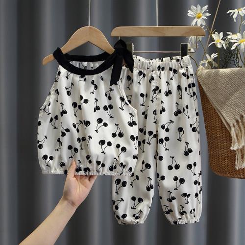 女童套裝夏季新款洋氣時髦童裝兒童網紅吊帶兩件套衣服女寶寶夏裝